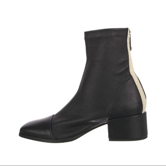 Nomasei Strada Black and Cream Leather Ankle Boots - Picture 7 of 11